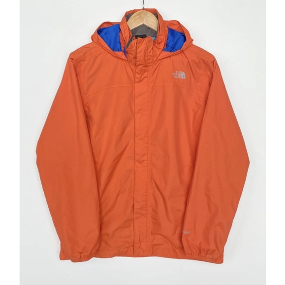 THE NORTH FACE HyVent Boys Rain Jacket Windbreaker Orange Hood Size Larg… - Picture 1 of 16